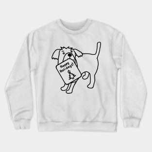 Cute Dog says Happy Holidays Christmas Minimal Crewneck Sweatshirt